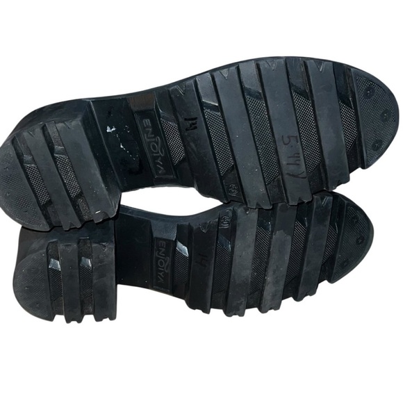 Enjoiya Dana White Leather Chunky Combat Style Boots Sz 40 9.5 - Picture 6 of 8